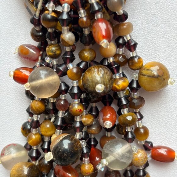 Tiger Eye and natural stone necklace - Picture 2 of 8